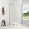 AQUAFORM LAZURO KABINA KWADRATOWA 80X80X200 BRUSHED GOLD , SZKŁO CZYSTE 6MM EASY CLEAN AQ.101-502109